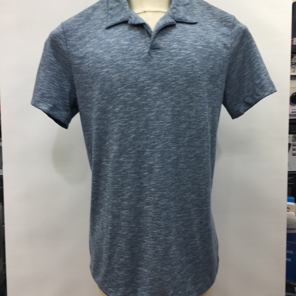THEORY Electric Mens S Polo Ocean Slub Shirt Blue